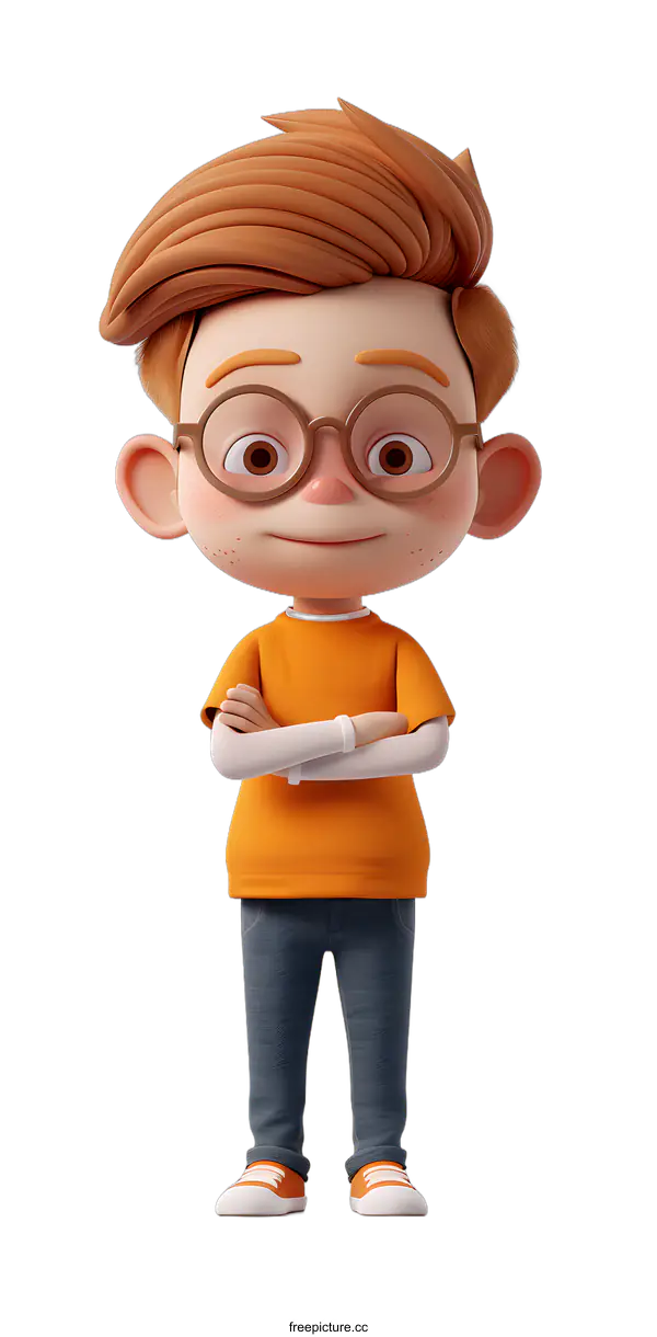 [Transparent Background PNG]3d cartoon character of a boy