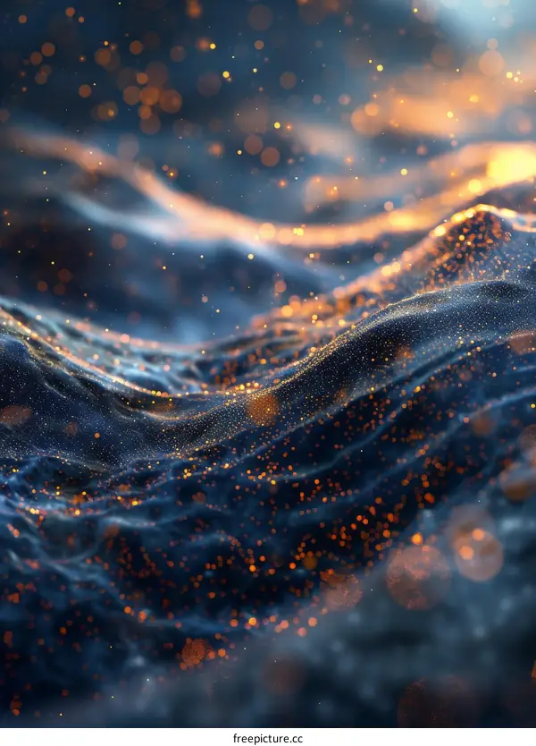 Blue and Orange Abstract Waves Background