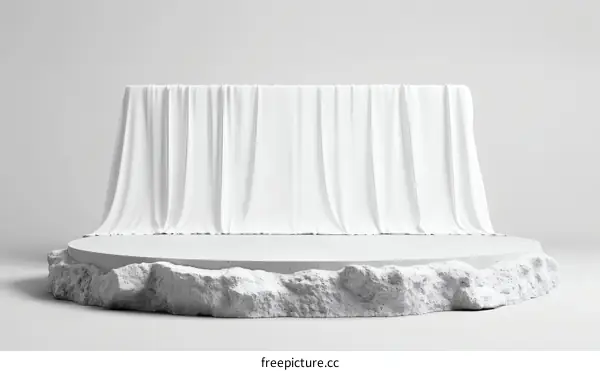 Minimalist White Fabric Display Stand