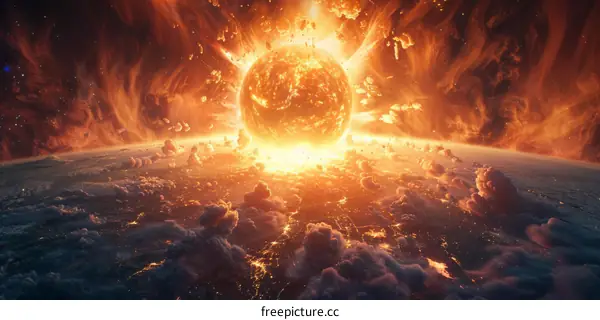 A Devastating Explosion on the Surface of a Planet