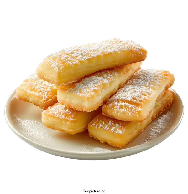 [Transparent Background PNG]Freshly baked puff pastry cookies on a plate