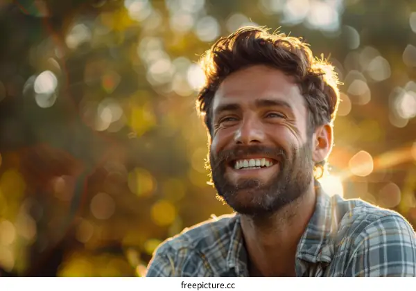 Smiling Man Outdoors in Natural Light