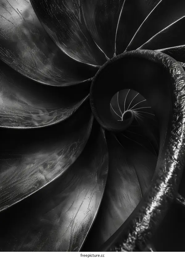Black and white image of a turbine