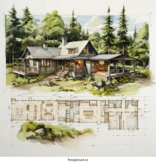 The design of a small house in the woods