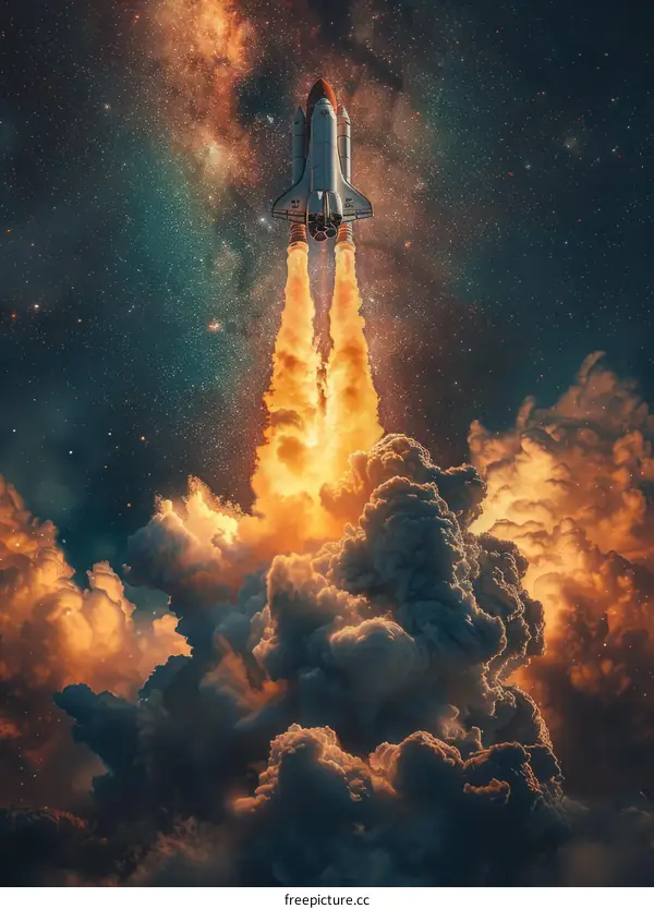 Space Shuttle Atlantis Launch: A Night Sky Spectacle