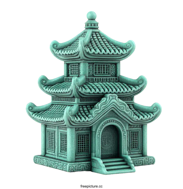 [Transparent Background PNG]Miniature Chinese Pagoda Building Model