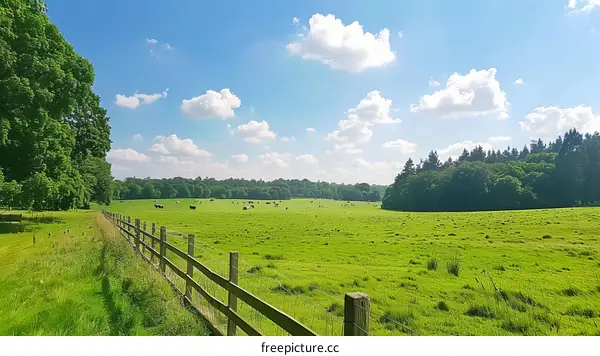 Cows in a Lush Green Field