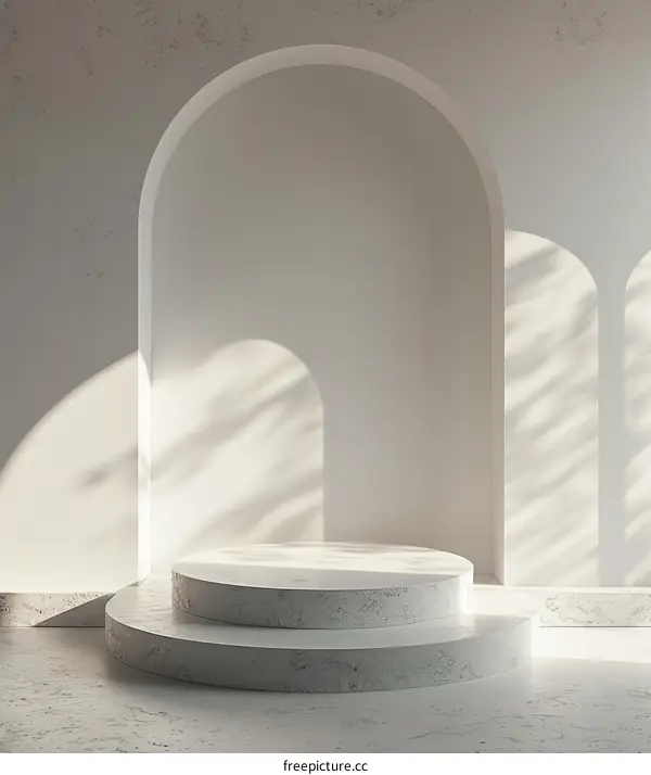 Modern Minimalist White Archway Display Platform