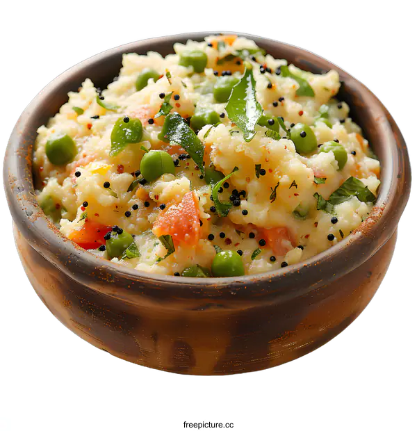 [Transparent Background PNG]Upma Indian Breakfast Dish