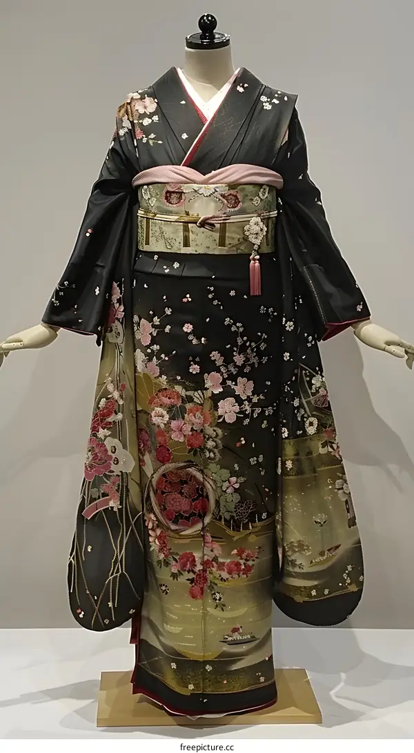A kimono with a floral pattern