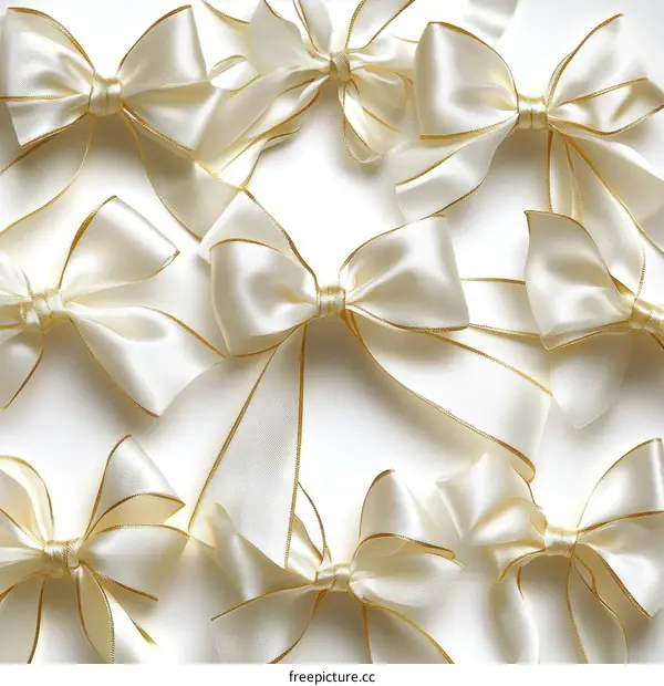 Elegant Cream Satin Ribbons and Bows