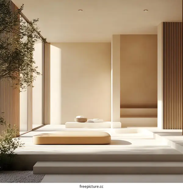 Minimalist Interior Design with Wooden Accents and Natural Light