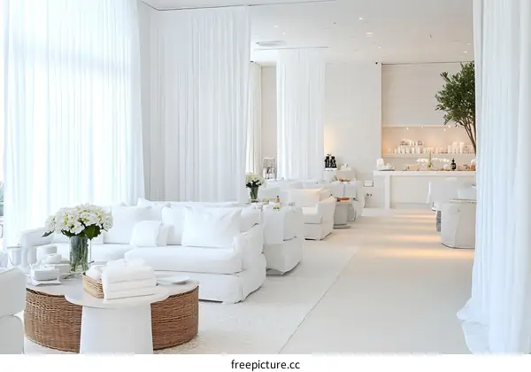 Elegant White Spa Interior Design