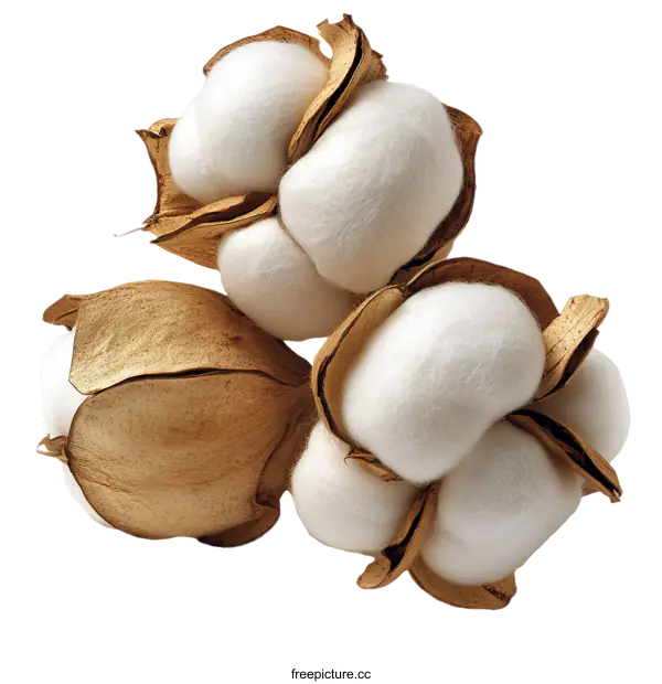 [Transparent Background PNG]Close Up of Cotton Bolls