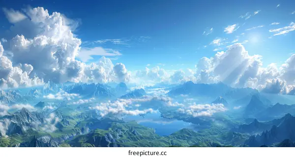 Breathtaking Landscape Painting of Majestic Mountains
