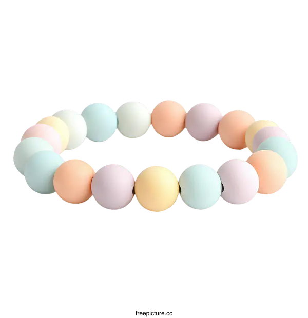 [Transparent Background PNG]Pastel Colored Bead Bracelet