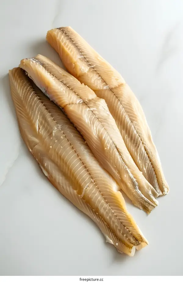 Fresh Haddock Fillets on a Marble Countertop
