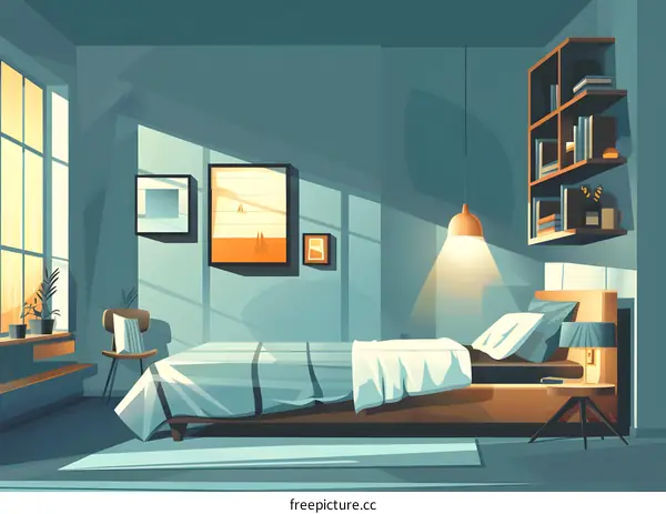 Modern Bedroom Interior Design with Minimalist Decor and Light