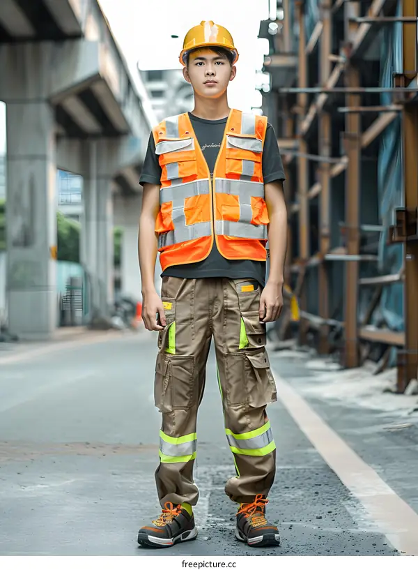 Construction Worker in Safety Gear