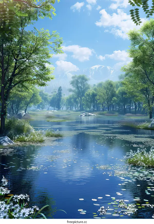 Mist-shrouded Lake in the Heart of the Mountains