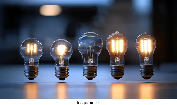 Evolution of Light Bulbs Illustrative