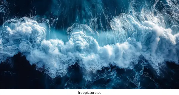 Ocean's Fury: Waves Crashing on the Shore