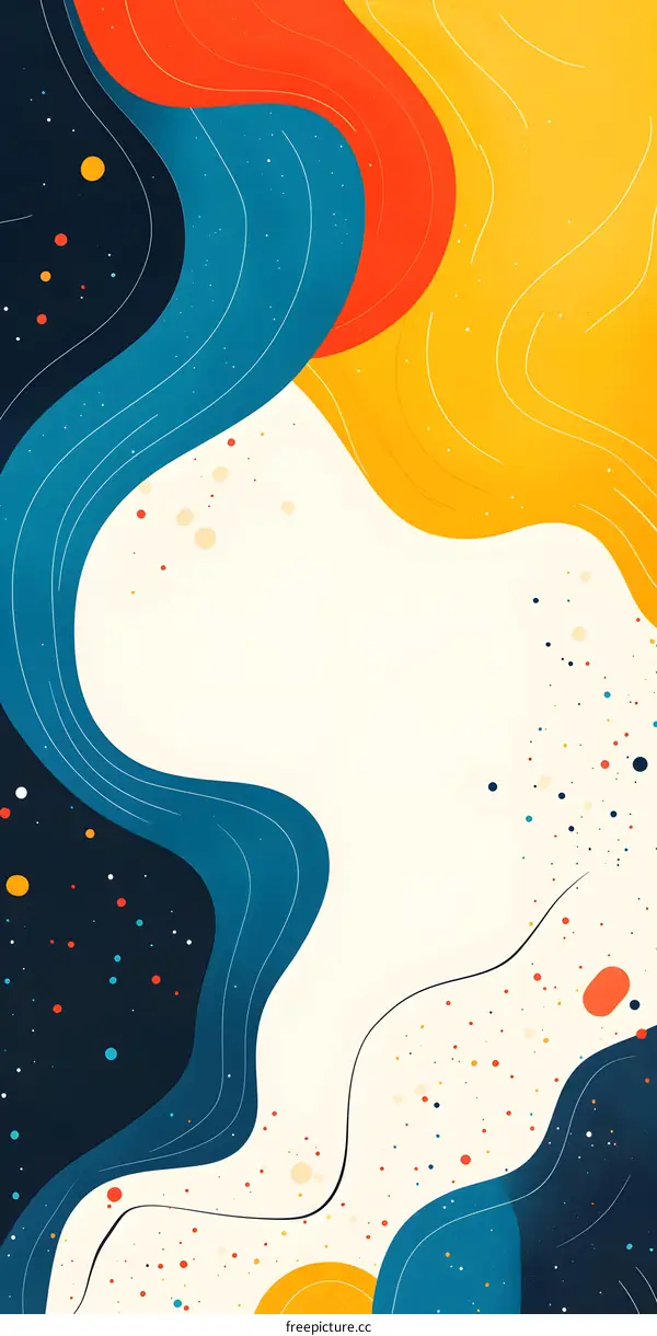 Abstract Background with Colorful Shapes and Dots