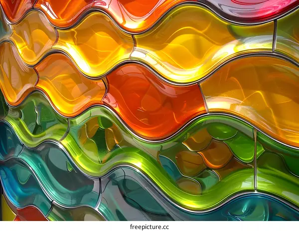 Colorful glass wall