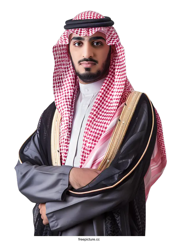 [Transparent Background PNG]Portrait of a Saudi Arabian Man