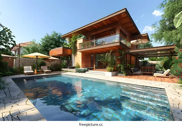 Modern house with swimming pool