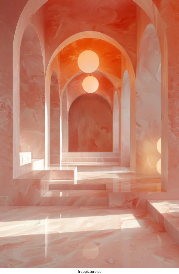 A Stylish Pink Marble Architectural Design