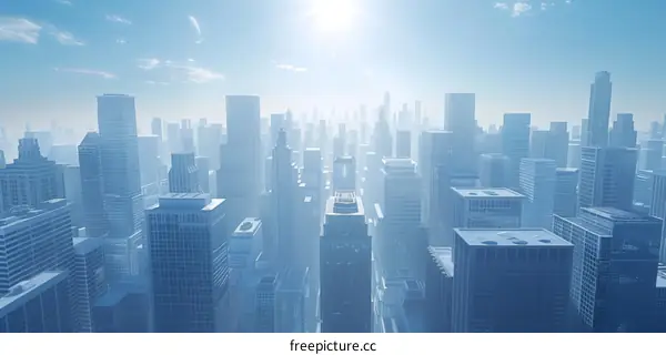 Futuristic Cityscape Portraying an Envisioned Future