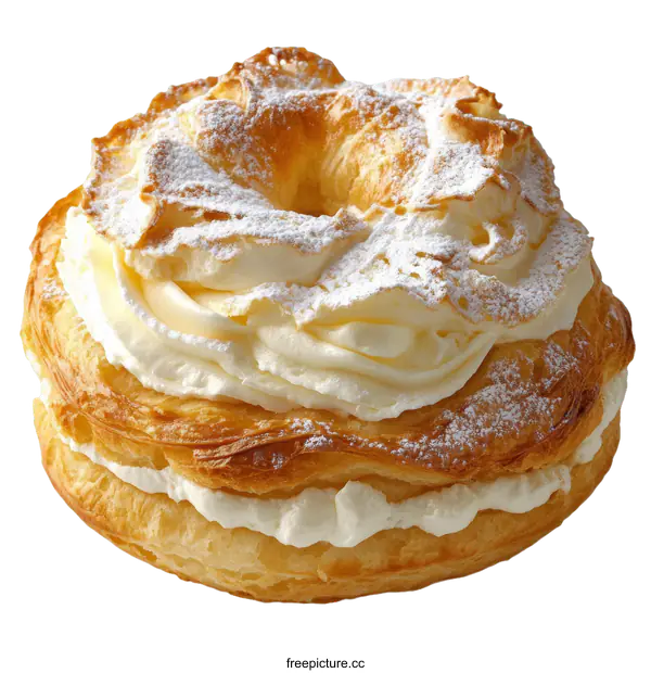 [Transparent Background PNG]Delicious Cream Puff Pastry Dessert