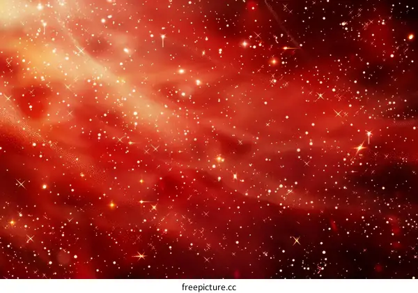 Sparkling Stars in a Red Nebula