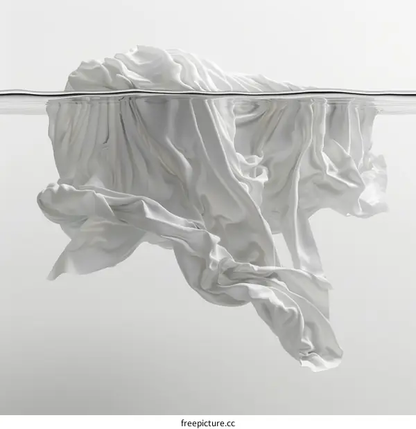White cloth floating on the water surface