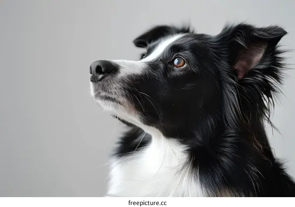 A Border Collie staring off into the distance