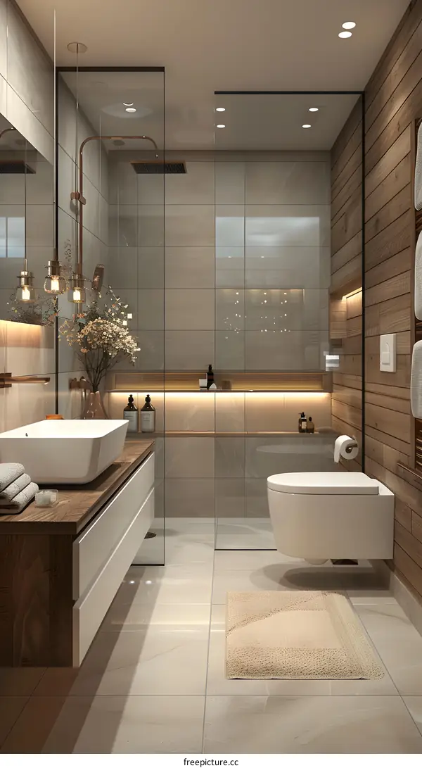 Modern and minimalist bathroom