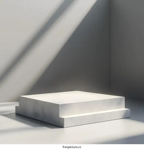 Minimalist Concrete Platform With Light Rays