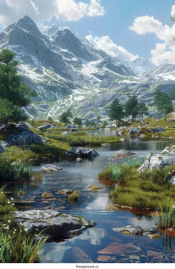 Majestic Mountains, Serene Lake, and Breathtaking Sky