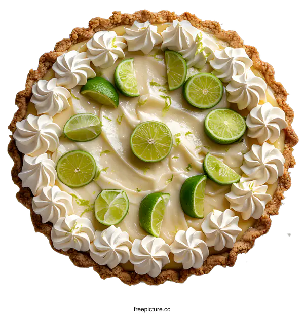 [Transparent Background PNG]Lime Pie with Meringue Topping