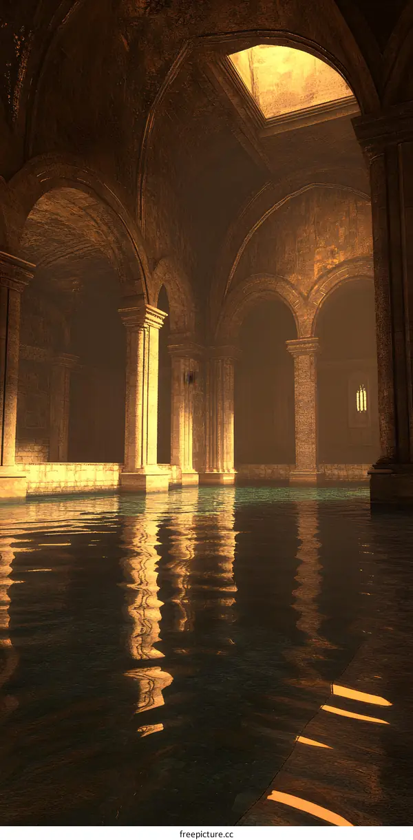 Ancient Palace Architecture Water Reflections