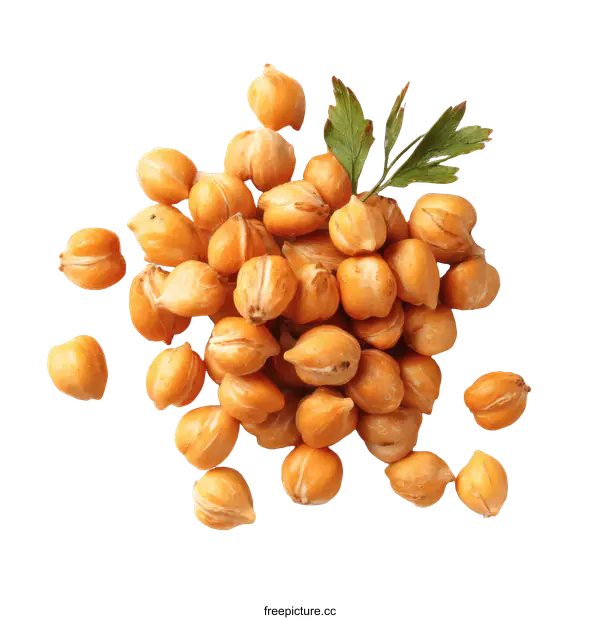 [Transparent Background PNG]Pile of Roasted Chickpeas on White Background