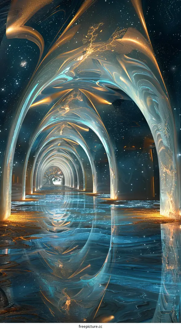 Mystical Futuristic Space Arches
