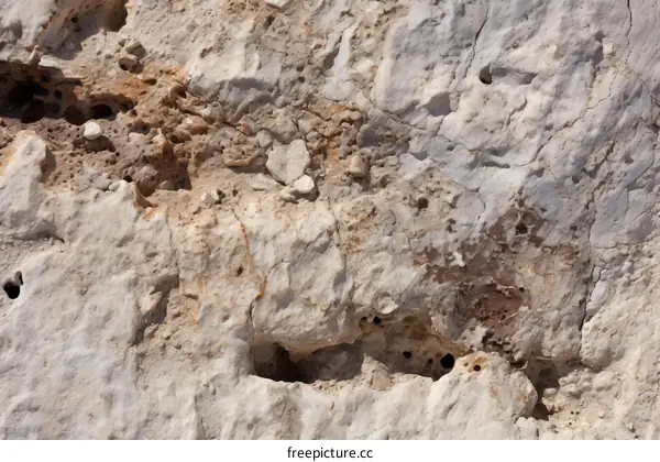 Close up of a rough marble surface with small holes