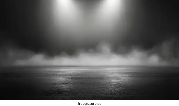 Empty Stage with Foggy Lighting