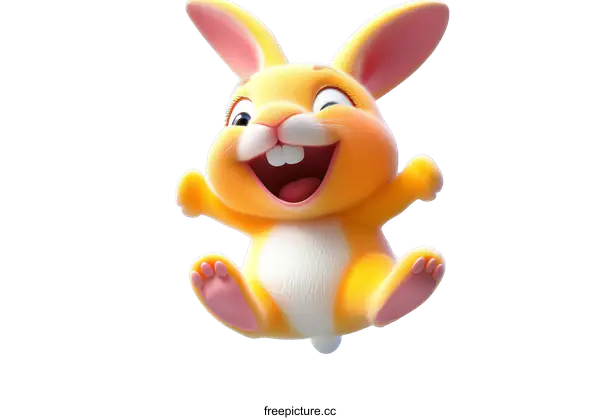 [Transparent Background PNG]Joyful Cartoon Rabbit Illustration