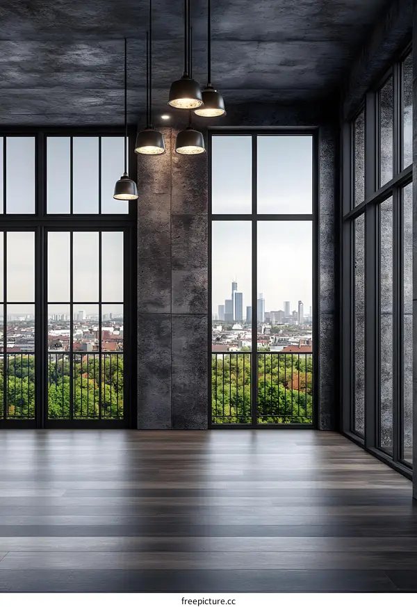 Modern Interior Design with Cityscape View