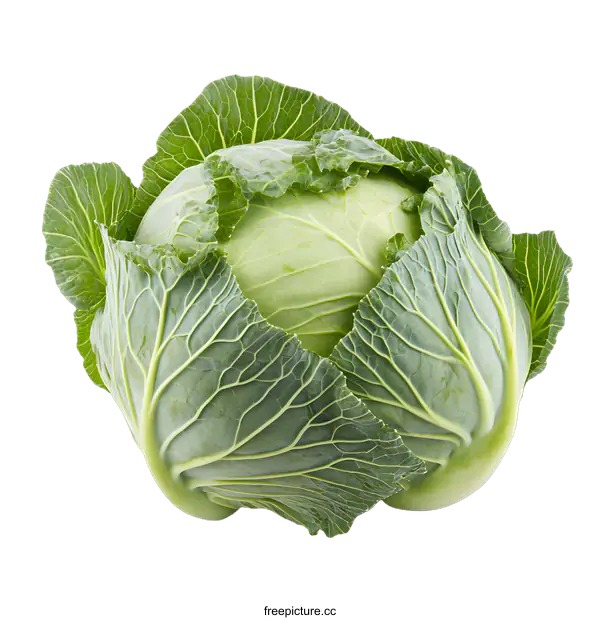 [Transparent Background PNG]Green Cabbage on White Background