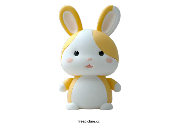 [Transparent Background PNG]A cute 3D rendering of a rabbit