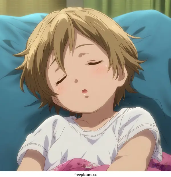 Cute Cartoon Sleeping Child Illustration